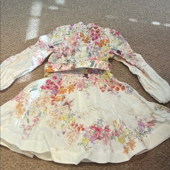 Zimmermann Natura Buttoned Mini Dress – Kaleidoscope Garden Floral – AU 1 / US 6 - Picture 8 of 9